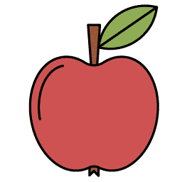 фрукты красное яблоко с зеленым листиком