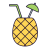 напитки ананасовый коктейль с трубочкой и зонтиком в ананасе