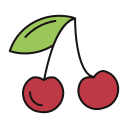 ягоды вишня с зеленым листиком